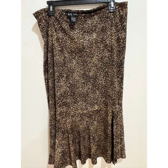 D.F.A. New York Brown Abstract Skirt L - Picture 3 of 3